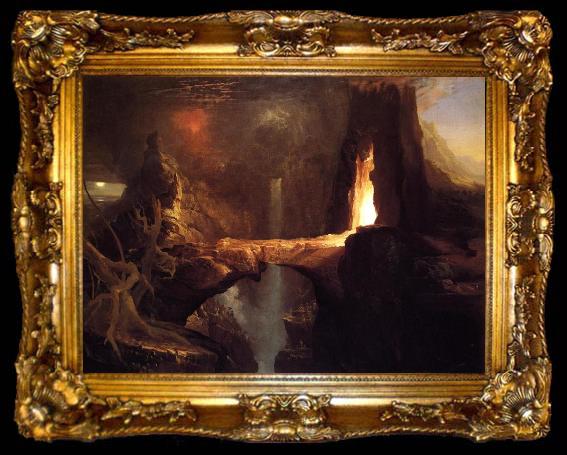 framed  Thomas Cole Expulsion - Moon and Firelight, ta009-2